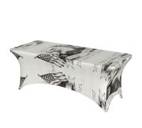 Hand-drawn bald eagle with USA 250th Decorative Tablecloth Protector for Wedding, Banquet & Parties6FT Spandex Rectangle Tablecloths, Stretch Washable Table Cloth Wrinkle Free Patio Table Cover