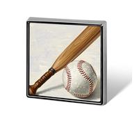 Hand Drawn Baseball Bats And Ball Button Pin Funny Cute Brooch Pins Personalized Square Lapel Pin Badges Alloy Pinback Button Badge Novelty Backpack Pins for Jackets Hat Bags Chrismas Birthday Gift