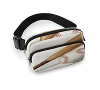 Hand Drawn Baseball Bats And Ball Fanny Pack Belt Bag with Adjustable Strap Fashion Waist Bag for Outdoor Sports Hiking