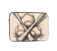 Hand Drawn Baseball Bats and Ball Laptop Sleeve for Women Men, 12 Inch Waterproof Laptop Bag Lightweight Notebook Computer Cover Bag
