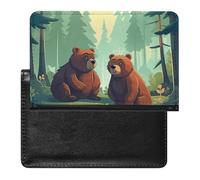 Hand Drawn Bear Passport Holder & Travel Wallet Passport Cover Protector Essentials with Credit Card Slots