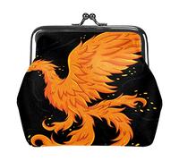 Hand Drawn Beautiful Phoenix Bird Women’s PU Leather Coin Wallets Girls Mini Buckle Coin Purse Pouch