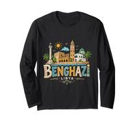 Hand Drawn Benghazi Libya Travel Souvenir Landmark Gift Long Sleeve T-Shirt