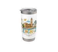 Hand Drawn Benghazi Libya Travel Souvenir Landmark Gift Stainless Steel Insulated Tumbler