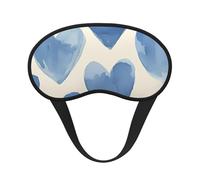 Hand Drawn Blue Heart Blackout Sleep Mask - Soft Adjustable Eye Mask for Full Light Blocking, Deep Sleep, Travel & Relaxation