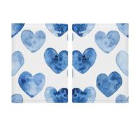 Hand Drawn Blue Heart Leather Passport Holder Covers Case Minimalist Passport Sleeve Travel Wallet Passport Book Holders for Women Men, style, 20.3x13.8cm