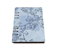 Hand Drawn Blueberry Leaves A5 Notebook, Pu Leather Notebooks A5, Lined Paper Teacher Notebook 180Pages/90Sheets, Exercise Books for Work, Note Books for Home, College Essentials Women Man