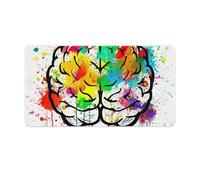 Hand Drawn Brain Desk Mat with Stitched Edges, Rubber Mouse Mat for Keyboard Mats Non-Slip Waterproof Desk Pad Office Supplies Large Gaming Mouse Pad for Home Work