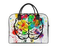 Hand Drawn Brain Duffle Bag for Women Men - 30L Nylon Outdoor Gym Bag Lightweight Overnight Weekender Bags with Detachable Shoulder Strap, Carry on Luggage for Travel