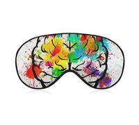 Hand Drawn Brain Sleep Mask for Women Men, Breathable Soft Sleeping Mask Adjustable Eye Cover Light Blocking Eye Masks for Travel, Home, Office, Nap, Flights