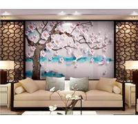 Hand Drawn Branches Purple Flowers Flying Birds 3D Wallpaper Luxury Home Dining Decor Paste Sofa Living Room The Wall for Bedroom Mural-430cm×300cm