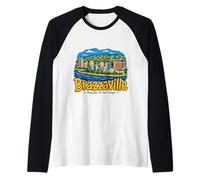 Hand Drawn Brazzaville Congo Travel Souvenir Landmark Gift Raglan Baseball Tee