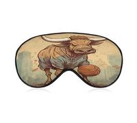 Hand Drawn Bull Pattern Sleep Mask Eye Mask Travel Eye Cover