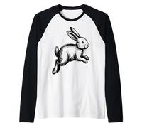 Hand Drawn Bunny Raglan Baseball Tee