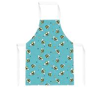 Hand Drawn Busy Bees Apron Warren Reed - Designer Blue One Size
