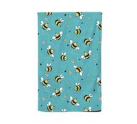 Hand Drawn Busy Bees Tea Towel Warren Reed - Designer Blue One Size