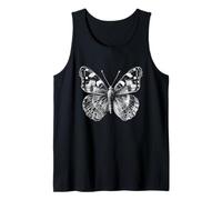 Hand Drawn Butterfly Sketch Graphic - Imperfect Line Art Tank Top