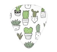 Hand Drawn Cactus Print,12 Pcs Guitar Pick,3 Different Thickness Plectrums for Acoustic Guitar Bass Ukulele (0.46mm 0.96mm 0.71mm)