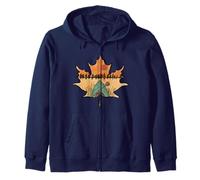 Hand Drawn Canada Maple Leaf Fall Autumn Season Men Women Zip Hoodie