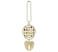 Hand Drawn Car Pendant, Rear View Mirror Hanging Ornament, Auto Decor for Rearview Mirror, Keychain Golden-Style