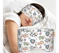 Hand Drawn Cartoon Cow, Sleep Mask for Home Travel, Full Eye Covers Light Blocking Eye Mask Sleep Eye and Ear Muffs
