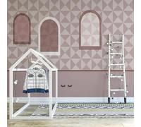Hand Drawn Cartoon Geometric Abstract Art Window 3D Wallpaper Textured Silk Easy Install Living Room Sofa Bedroom Dining Room Home Decoration Wall-150cm×105cm