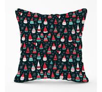 Hand Drawn Cheerful Santa Hats Outdoor Cushion Warren Reed - Designer Red 45cm x 45cm
