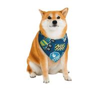 Hand Drawn Chickens Pattern Dog Bandanas, Comfortable Cotton Triangle Bibs Scarfs for Dogs Or Cats, Cute Pet Kerchief for Small Medium Large Dogs-Large