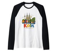Hand Drawn Cologne Koln Germany Travel Landmark Gift Raglan Baseball Tee