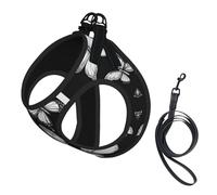 Hand Drawn Color Butterfly 1 Print Step in Dog Harness and Leash Set,Adjustable Reflective Harness for Small Dogs Cats