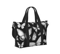 Hand Drawn Color Butterfly 1 Print Travel Hand Bag Lightweight Foldable Carry Tote for Weekend Trip Vacation Airplane