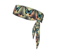 Hand Drawn Color Butterfly 2 Sports Headband,Adjustable,Stylish Comfort,Ideal for Any Sports Activity