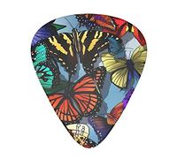 Hand Drawn Color Butterfly Guitar Plectrums 12 Pieces Set :: Comfortable In The Hand With Smooth Edges Three Thicknesses To Match