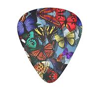 Hand Drawn Color Butterfly Guitar Plectrums Classical Triangle Bass Acoustic And Electric Guitar Plectrums For Guitarists 12 Pieces