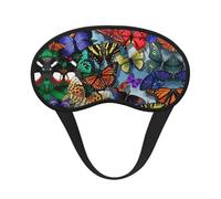Hand Drawn Color Butterfly Print Blackout Sleep Mask - Side Sleeper Eye Cover, Soft Comfort, Perfect for Travel, Meditation