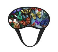 Hand Drawn Color Butterfly Print Soft Comfortable Eye Mask for Sleeping Light Blocking Nap Travel Camping Night Rest