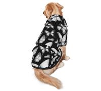 Hand Drawn Color Butterfly Print Soft Dog Hoodie For Medium To Large Dogs, Warm And Breathable Winter Pet Sweatshirt, Easy To Wear Jumper For Cold Weather