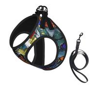 Hand Drawn Color Butterfly Printing Dog Summer Harness,Soft Light Puppy Vest,Breathable Pet Harness Reflective For Easy Walking