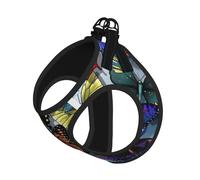 Hand Drawn Color Butterfly Printing Dog Summer Harness,Soft Light Puppy Vest,Breathable Pet Harness Reflective For Easy Walking
