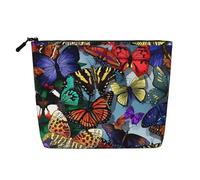 Hand Drawn Color Butterfly Waterproof Large Capacity with Zipper Travel Business Trip Home Multifunctional Makeup Bag Storage Bag Coin Purse