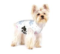 Hand Drawn Colorful Dogs Paws,Cotton Sleeveless Pet T-Shirt Soft Stretchy Puppy Breathable Vest,L