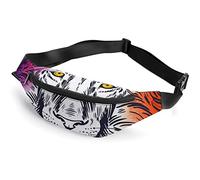Hand Drawn Colorful Lion Head Fanny Pack, Adult Kids Sport Waist Bag for Men Women