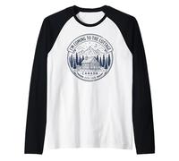 Hand-Drawn Coming Cottage Canada Estd. 2026 Retro Vintage Raglan Baseball Tee
