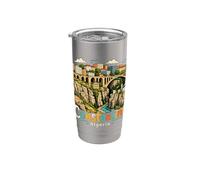 Hand Drawn Constantine Algeria Travel Souvenir Landmark Gift Stainless Steel Insulated Tumbler
