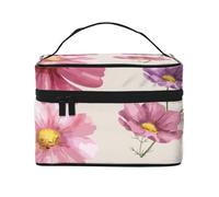 Hand Drawn Cosmos Flower Pattern, Makeup Bag, Portable Cosmetic Bag for Women - Travel Cosmetic Organizer, Toiletry Pouch, The Go-to Gift That Never Disappoints for Special Moments