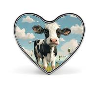 Hand Drawn Cow Heart Pin, 1 Inch Metal Love Lapel Pins - Lightweight, Smooth Edges, Versatile Badge Brooch for Jackets, Shirts, Bags, Gifts for Friends, Family