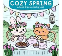 Hand-Drawn Cozy Spring: A Bold and Easy Coloring Book for Adults and Teens with Cute Animals in Simple Spring and Easter Scenes for Stress Relief and Relaxation