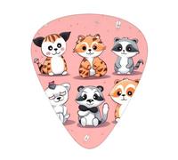 Hand Drawn Cute Animals Guitar Plectrums, 12 Pcs Lightweight Guitar Plectrums, 0.46mm/0.71mm/0.96mm Thickness For Acoustic Guitar Acoustic Electric Guitar Ukulele Bass