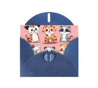 Hand Drawn Cute Animals Holiday Cards | Double Sided Glitter Cardstock | Christmas, Birthday, Valentine's Day, Wedding & Party Invitations | Envelopes Included