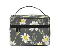 Hand Drawn Daisy Watercolor Pattern, Makeup Bag, Portable Cosmetic Bag for Women - Travel Cosmetic Organizer, Toiletry Pouch, The Go-to Gift That Never Disappoints for Special Moments